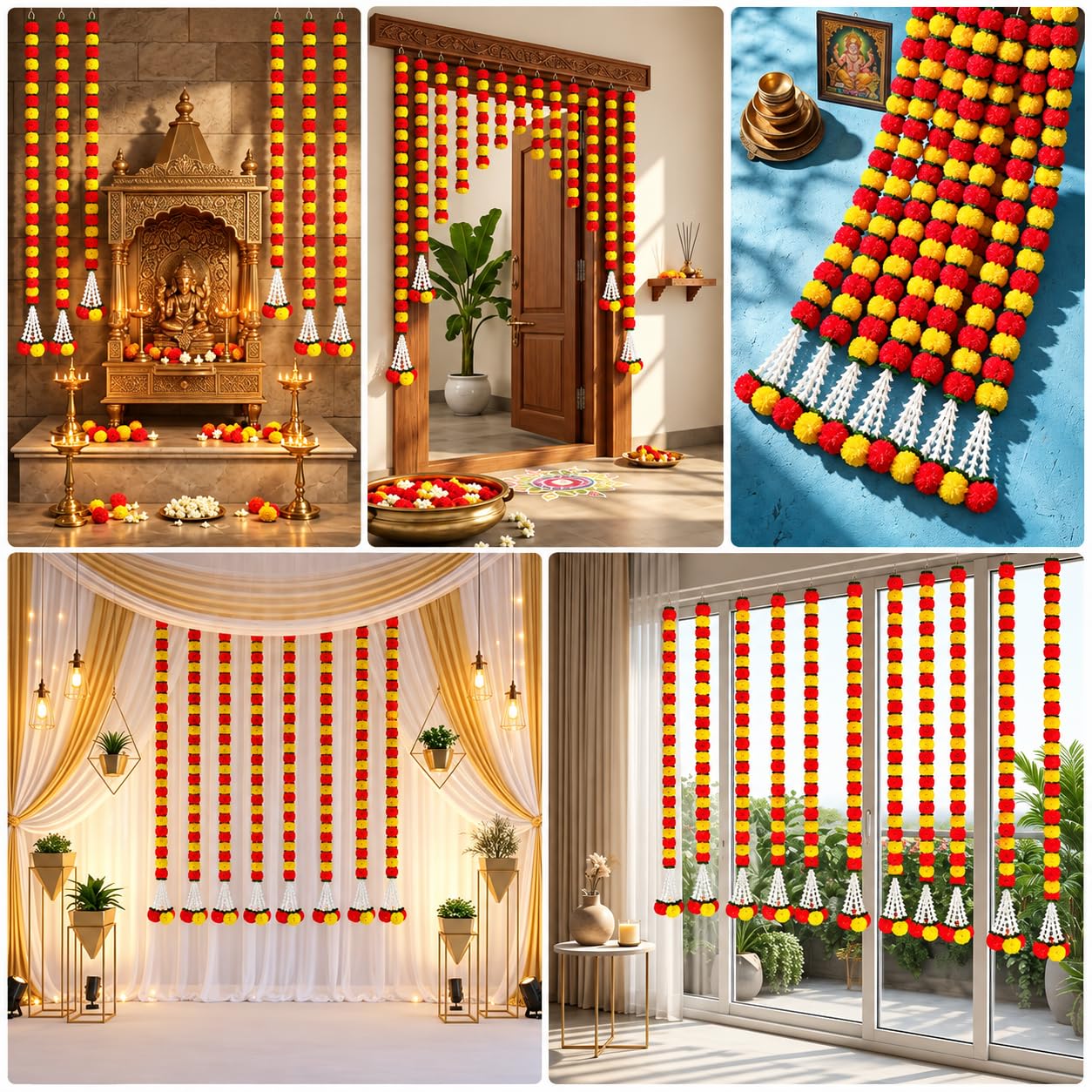 Rajasthan Marigold Garland - Diwali & Pooja Decor -5