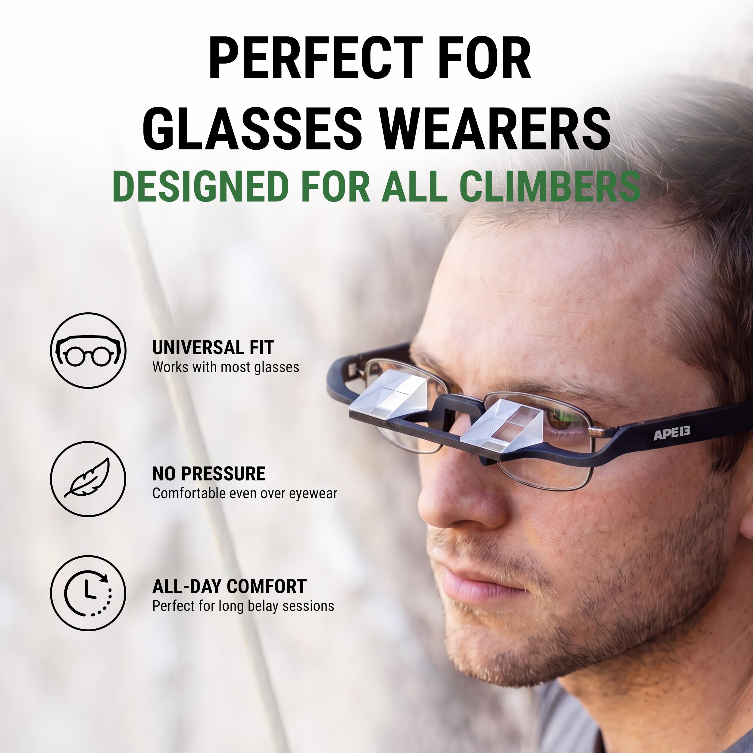 Climbing Belay Glasses Gafas de escalada para asegurar con prisma ligeras resistentes