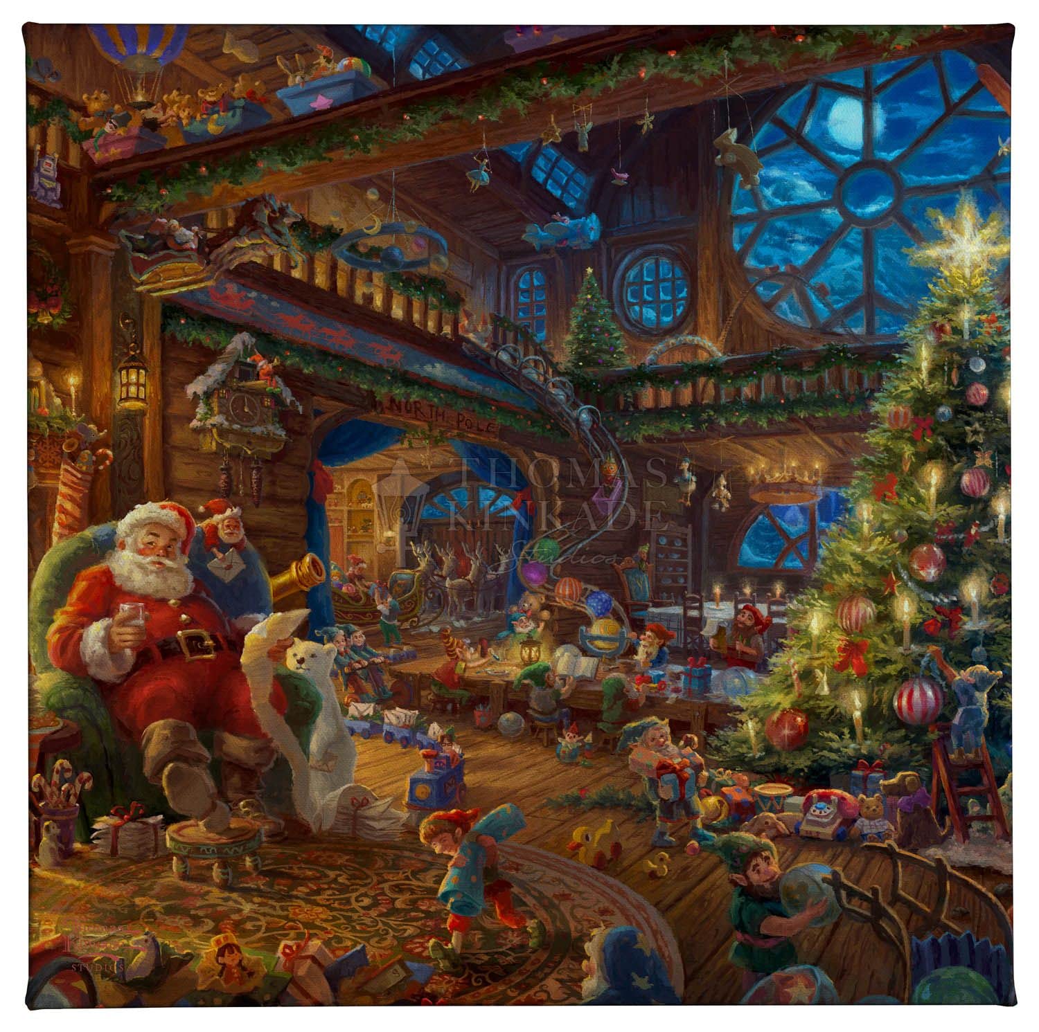 Amazon.com: Thomas Kinkade Studios Santa's Workshop 14 x 14