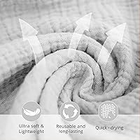 Vista 6 de Konssy 6 unidades de toallas faciales, toalla suave para lavar la cara, toallas de algodón para la piel sensible de mujer, toallas reutilizables