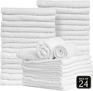 White Spa Towels for Facials - Hair Salon Towels Hand Towels Salon Facial Towels for Estheticians Soft Toallas para Salon De Belleza Barber Towels Shaving Towels 16"x27" Pack of 24