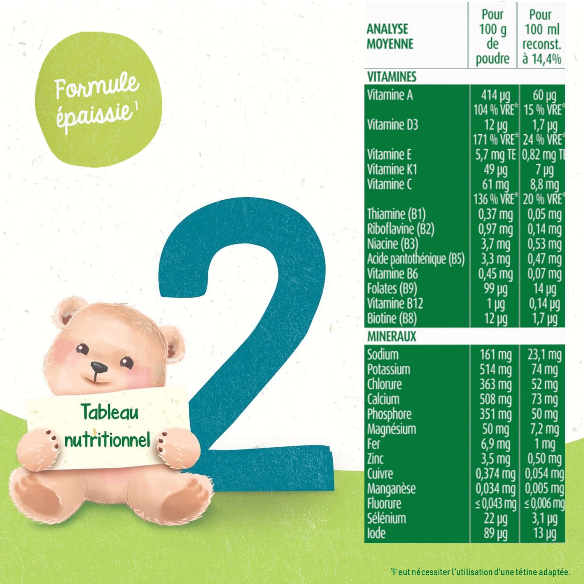 Blédina Blédilait Blédigest 2, Lait en Poudre pour Bébé, 6 à 12 Mois, Formule Epaissie, 820g (Boîtex3)