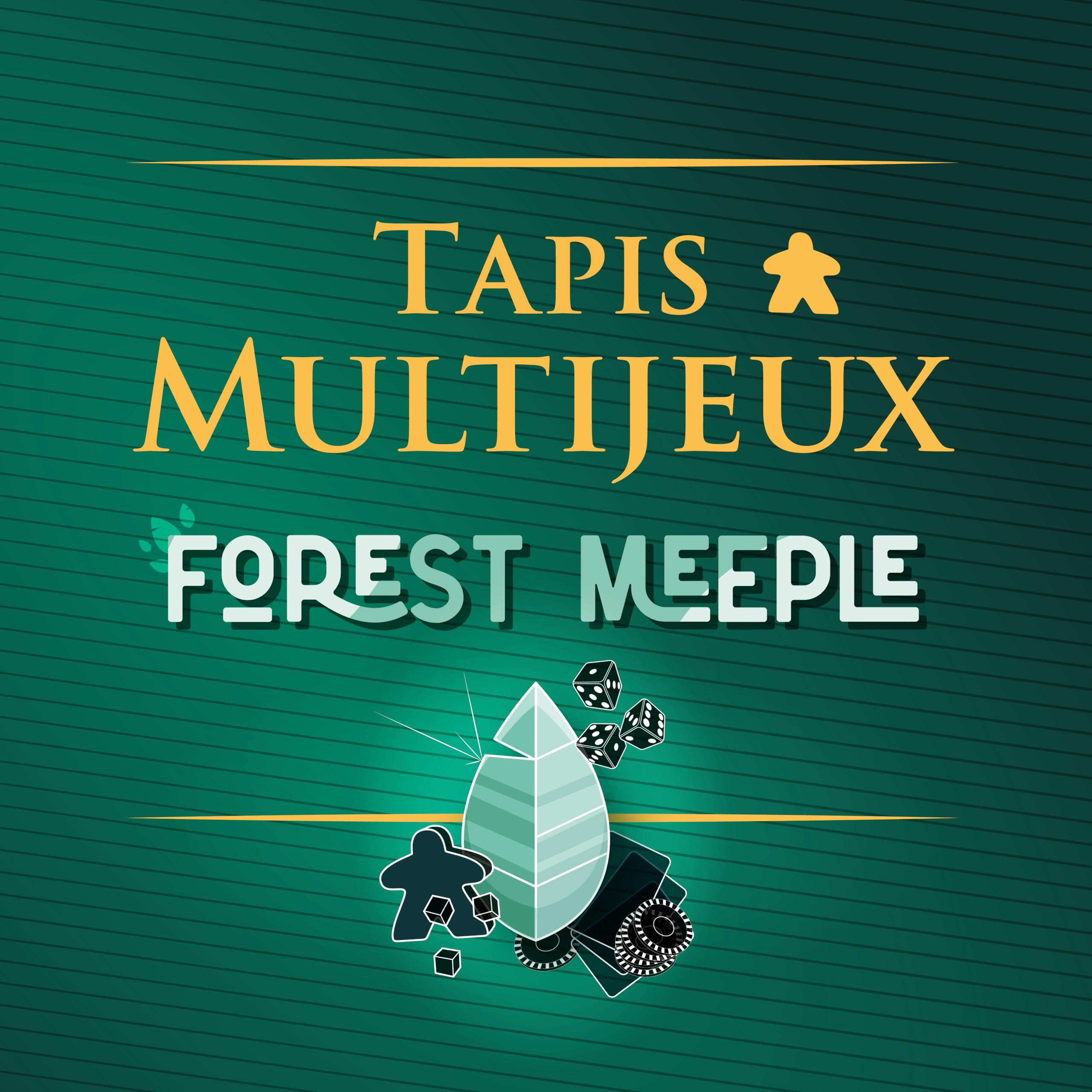WOGAMAT Tapis Forest MEEPLE (Taille 2 60X100 CM) - pour Jeux de société et Jeux de Cartes - qualité Premium