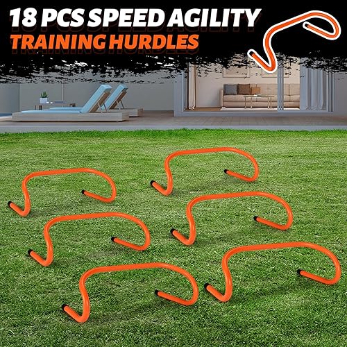 Miniatura 5 de Wettarn 18 unidades de entrenamiento de velocidad de 6 pulgadas, obstáculos de entrenamiento de agilidad, obstáculos de entrenamiento duradero,