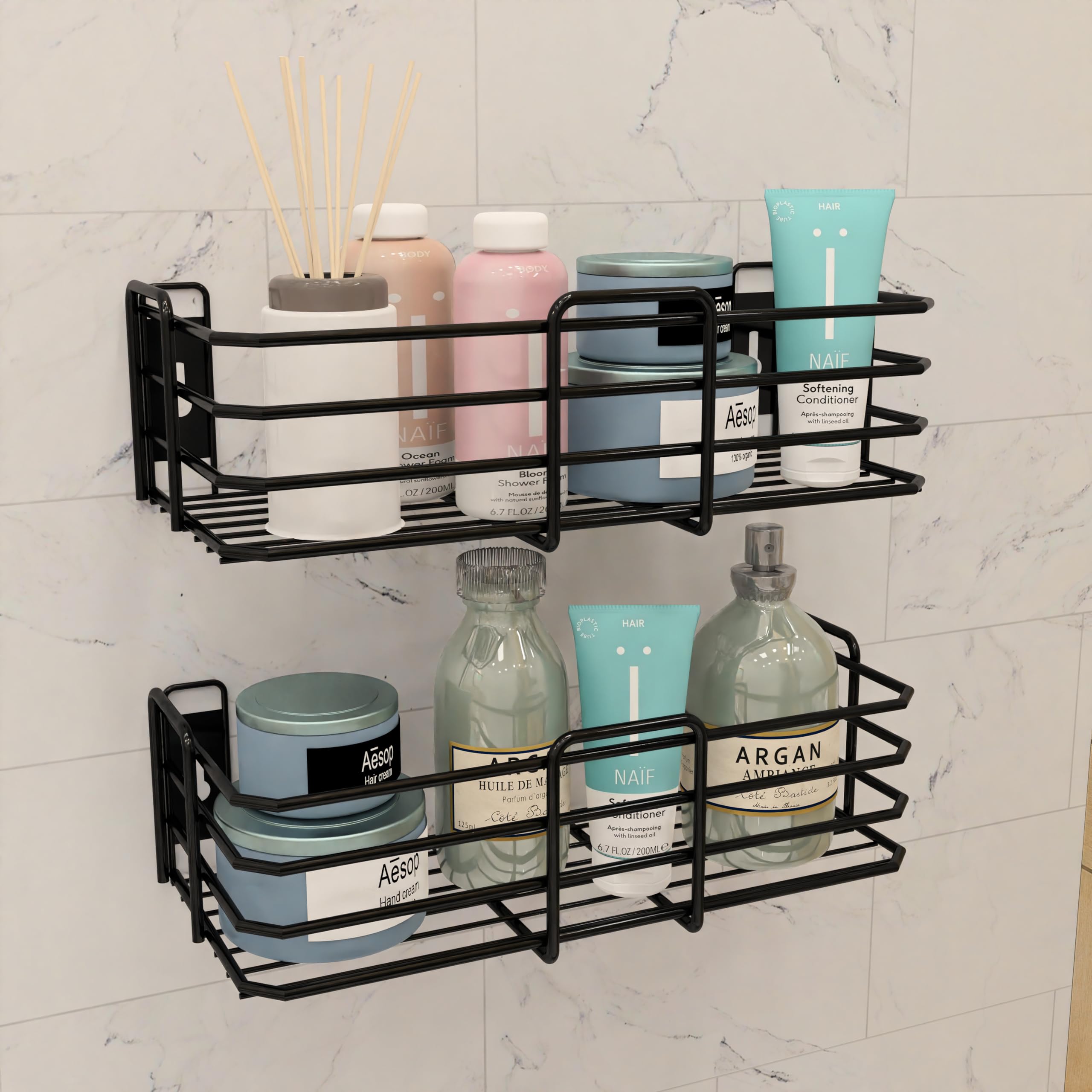 MOTIQO Stainless Steel Bathroom Shelf for Wall, Bathroom Rack, Wall Mount Rack for Kitchen, Bathroom Accessories and Organizer (Black,12X5 Inches) Set-2 (B0BMB2FJB3) Amazon Price History, Amazon Price Tracker