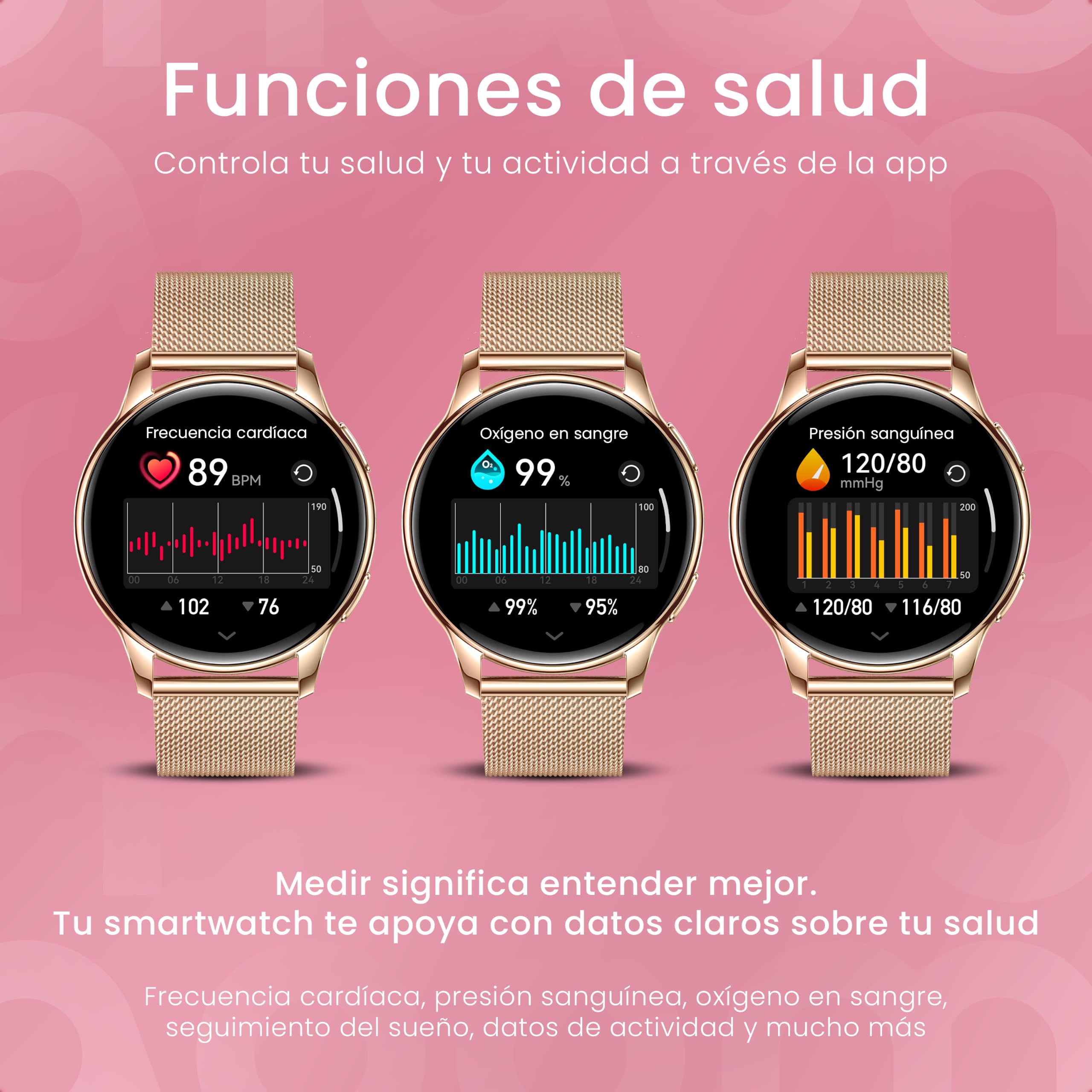 maoo Reloj inteligente Ventura para Mujer con función de llamada, pantalla AMOLED de 1,32 Pulgadas, cardiofrecuenciómetro, SPO₂, tensiómetro, más de 100 modos deportivos, resistente al agua IP67