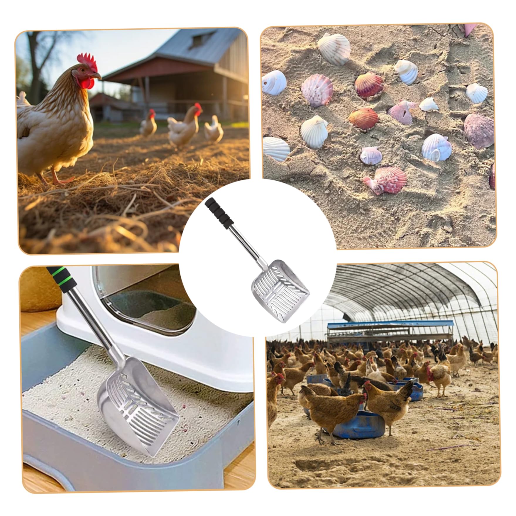 3-in-1 Litter Shovel For Coop Cleaning Adjustable Chicken Poop Scooper ...