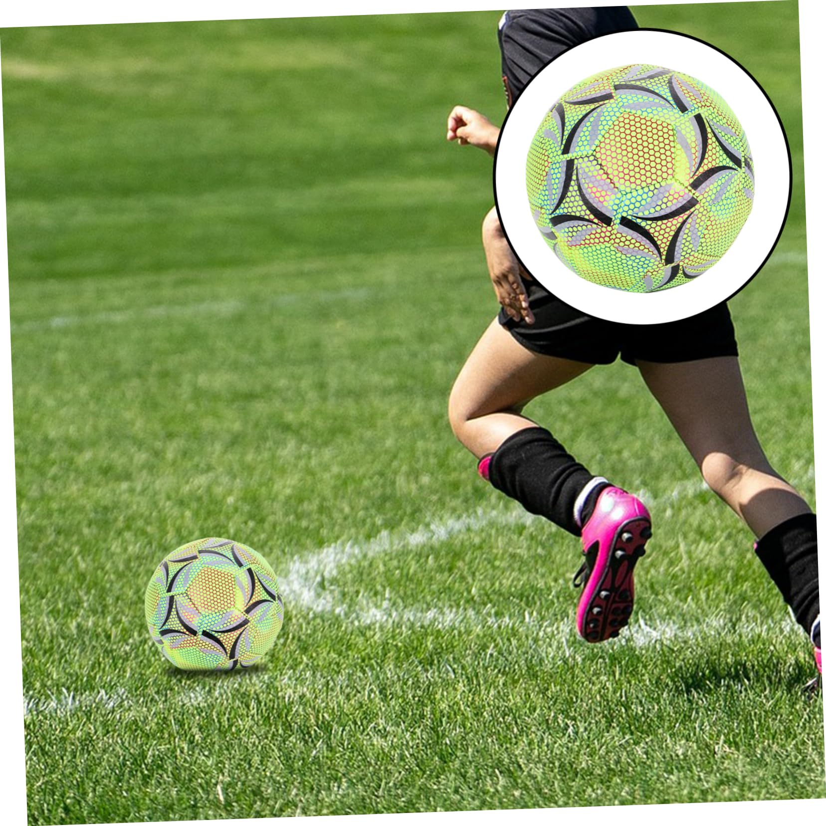 Balón de Fútbol Luminoso Talla 5 Pu Peso Oficial para Jóvenes Adultos | Brilla Oscuridad, para Práctica y Entrenamiento, Visibilidad Mejorada y Diseño Ergonómico