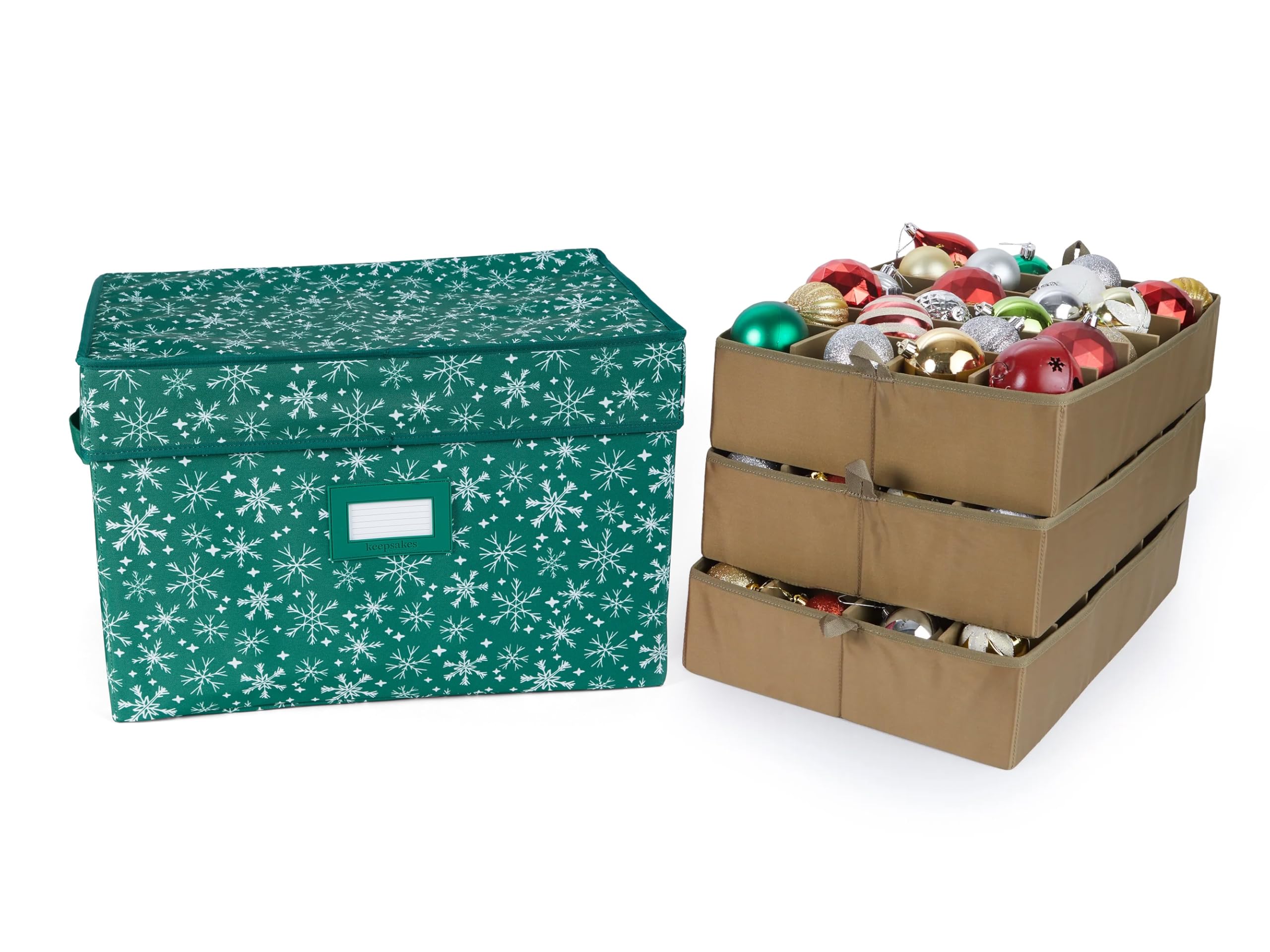 Covermates Adjustable Ornament Storage Box, 19.25" W x 13" D x 12.5" H