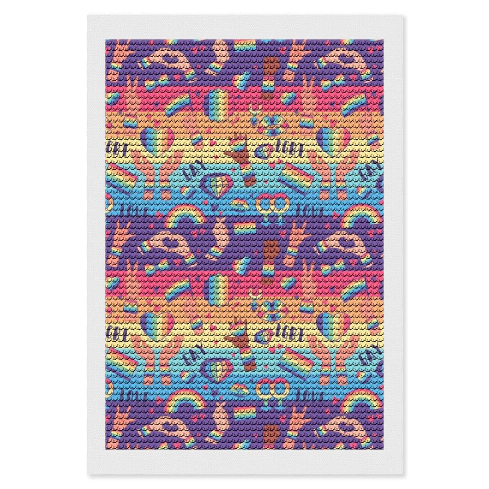 Nclqvjxzkhw Style Rainbow Lgbt Rights Symbols Diamond Art Painting For Adult Round Diamonds Pictures Arts Crafts Home Wall Decor 8"X12"
