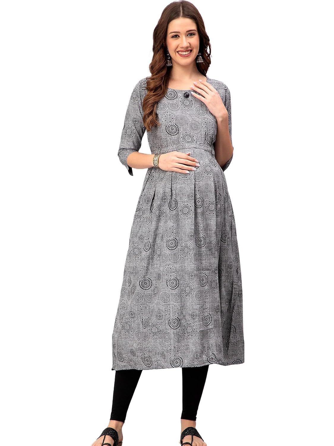 Kurta Set For Women Cotton Maternity Nursing Kurti A-Line Dress