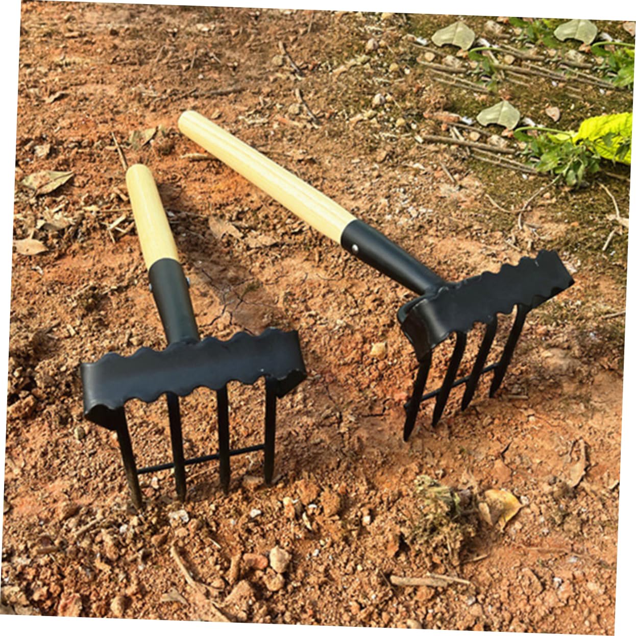 Mipcase Rastrillo de Jardín de Alta Resistencia Rastrillo Pequeño Portable para Jardinería Herramienta para Desmalezado y Casa Aire