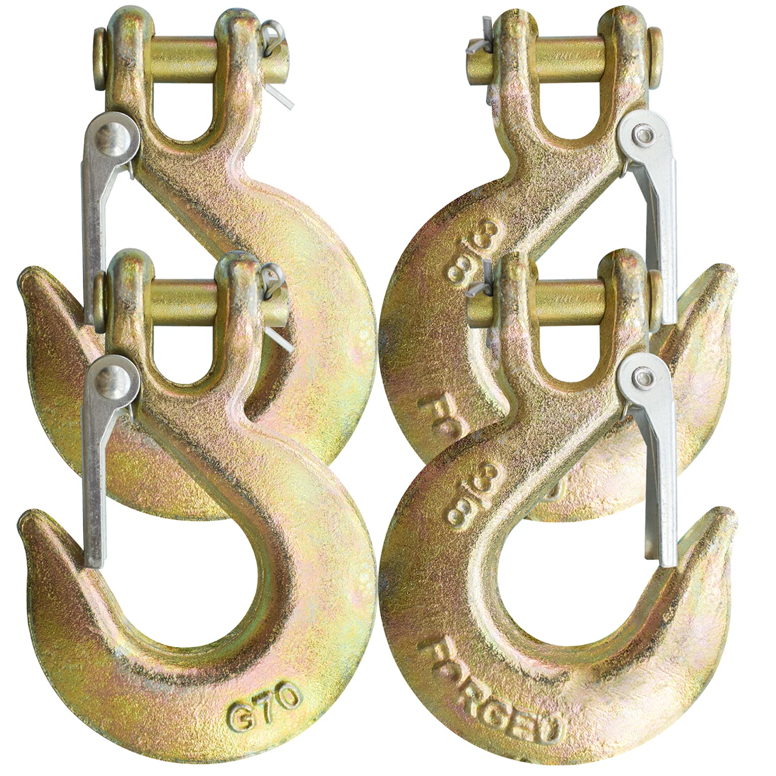 Buy 3/8" Clevis Slip Hook with Safety Latch, 4 Pack Heavy Duty Clevis