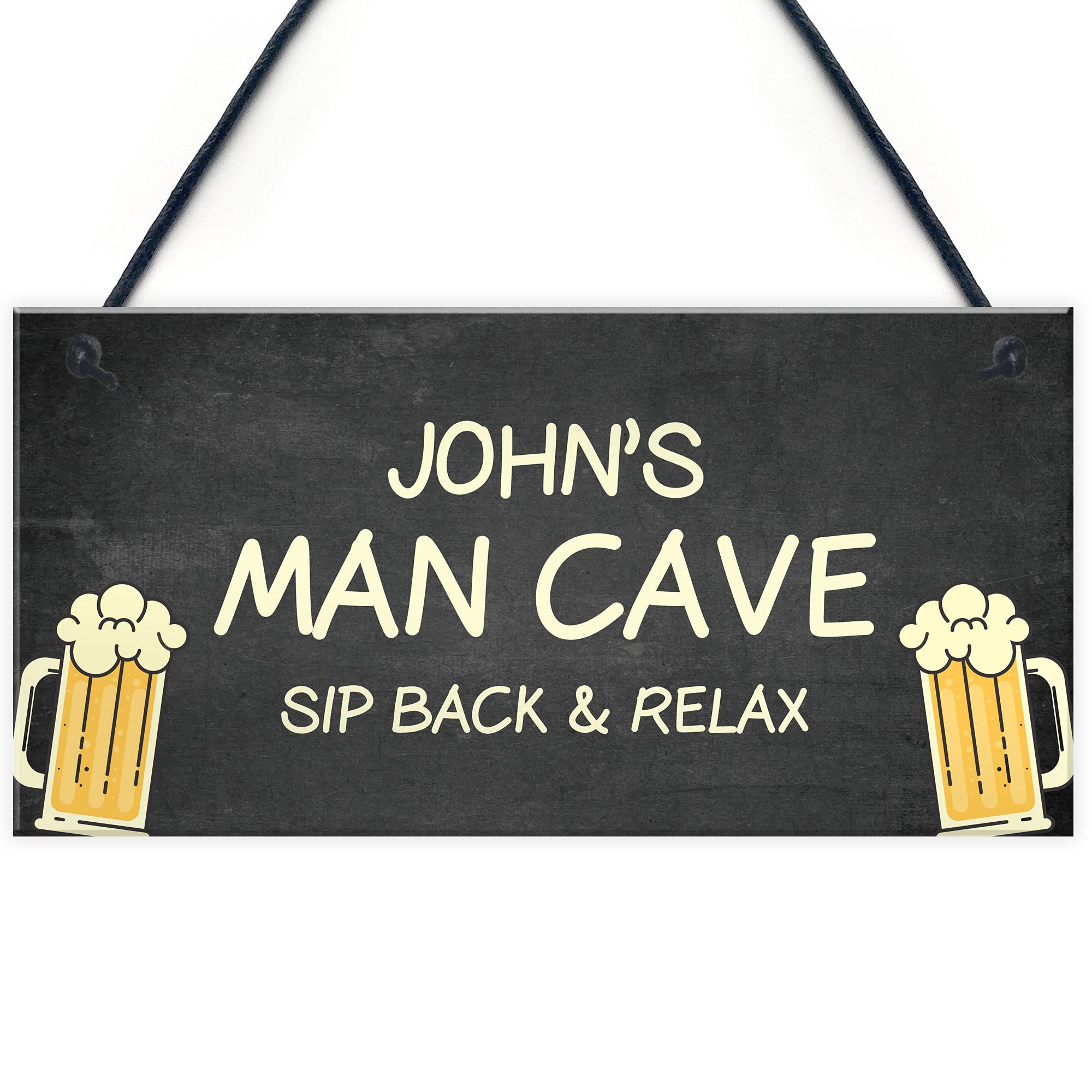 Personalised Man Cave Sign Funny Bar Sign Hanging Wall Door Sign Alcohol Beer Gift