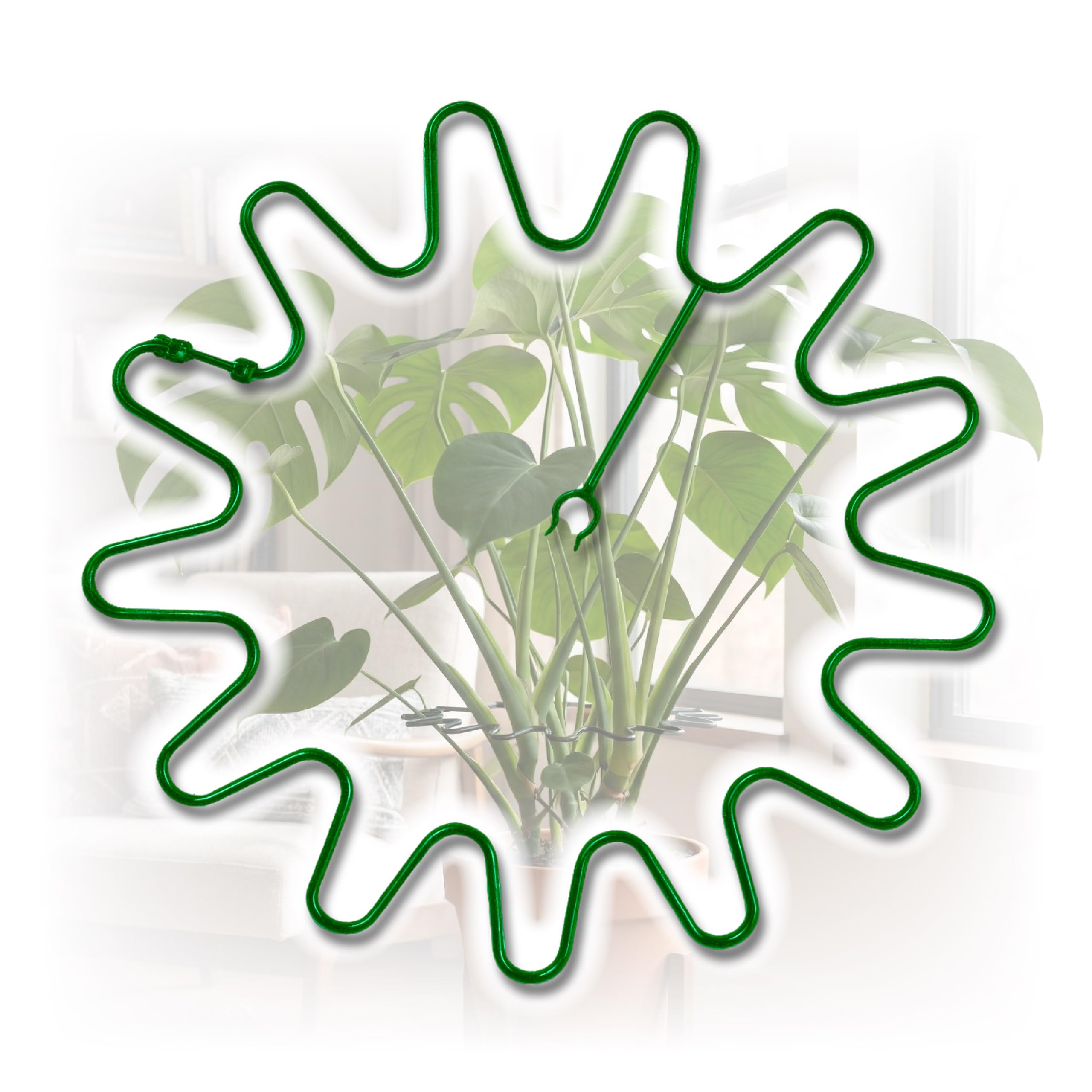 ARPON Staudenhalter rund 10 Stück – Einstellbare Blumenstütze & Pflanzenstütze Ø 21,5 cm – Ideal als Hortensien Stütze, Strauchstütze, Staudenstütze & robuster Blumenhalter im Garten