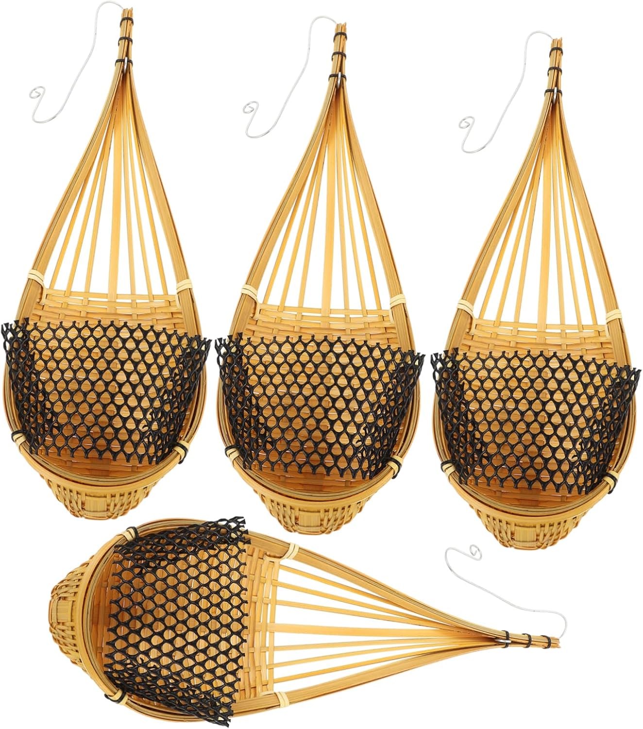 Levemolo 4pcs Orchid Baskets Wall-Hanging Flower Pot Metal Hook Decorative Hanger Style