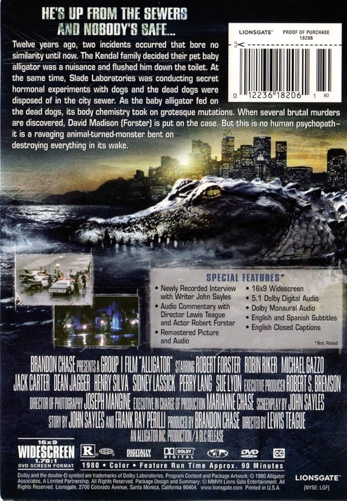 ALLIGATOR    1980年アメリカ映画DVD Alligator [DVD]: Robert Forster, Robin Riker, Michael V