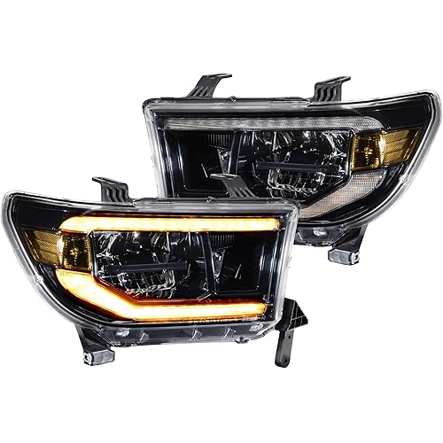 Morimoto XB LED Headlights Fits Toyota Tundra 07-13, Plug and Play Amber DRL Headlight Assemblies (LF533-A-ASM)