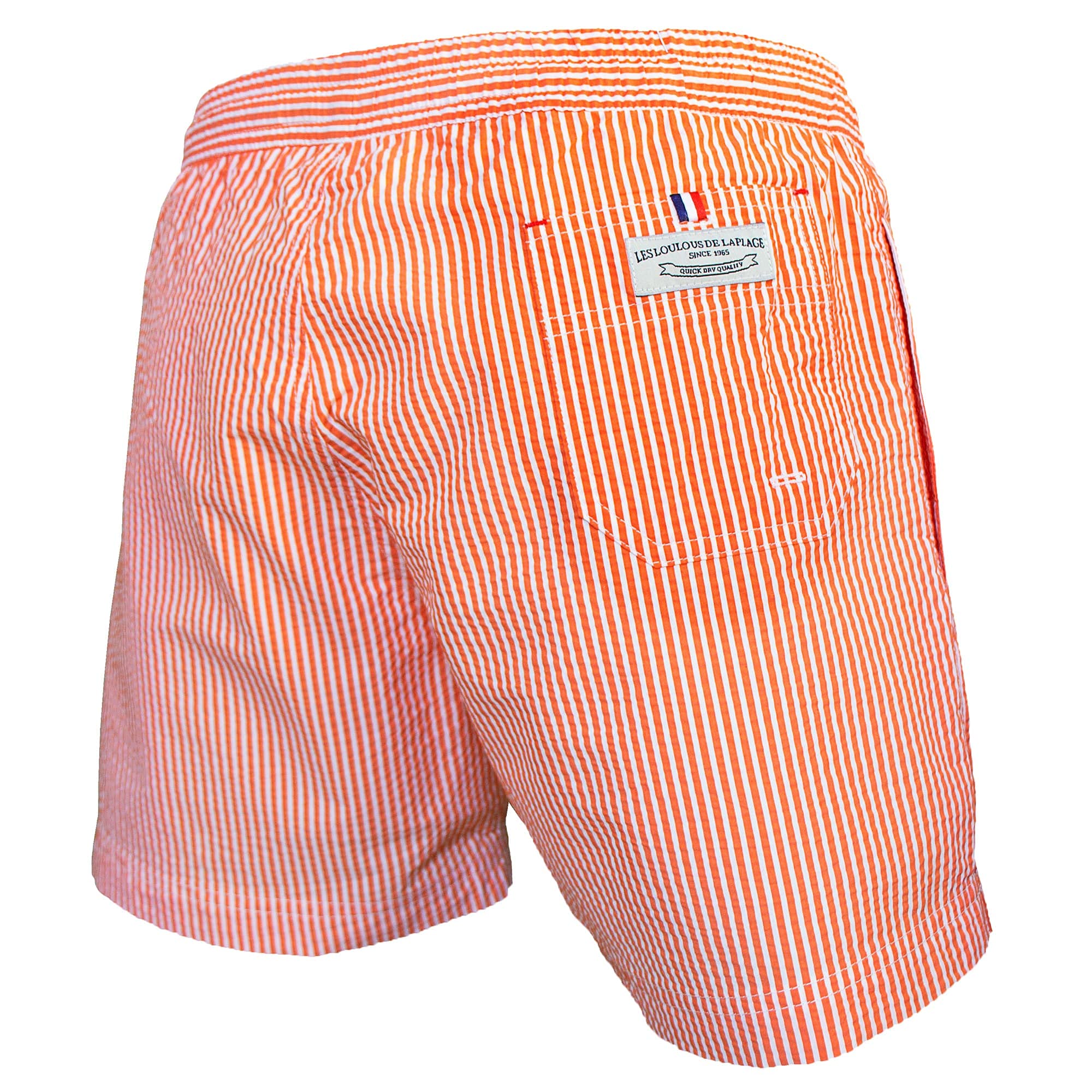 Les loulous de la Playa – Bañador para hombre, clásico, rayas naranja y blanco naranja L