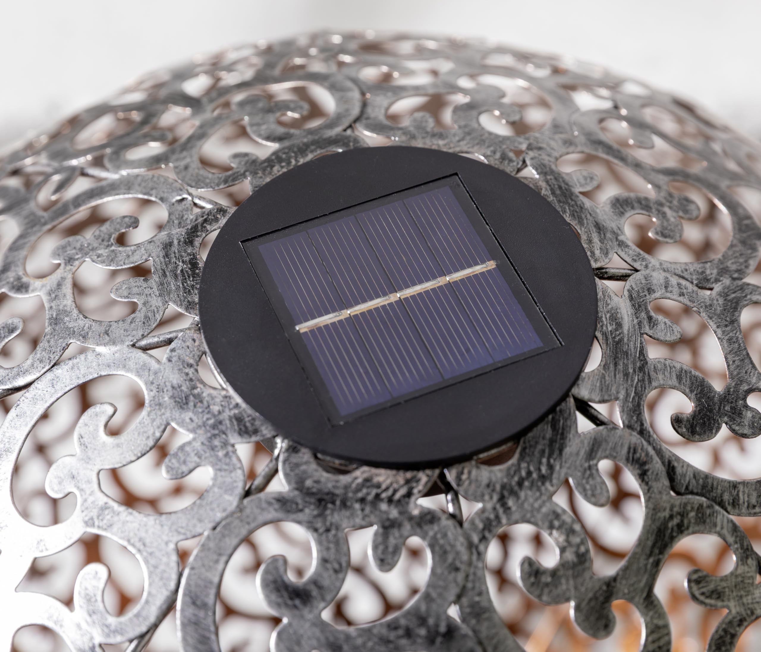 Dehner Solarkugel Luanda, Ø 40 cm, Metall, silber/kupfer