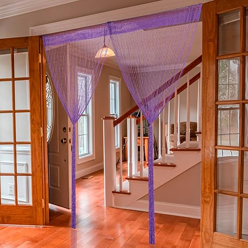 Miniatura 4 de Paquete de 2cortinas de 39 x 79pulgadas con cuentas, estilo hippie, divisores de habitación para privacidad, decoración bohemia para puertas, hogar,