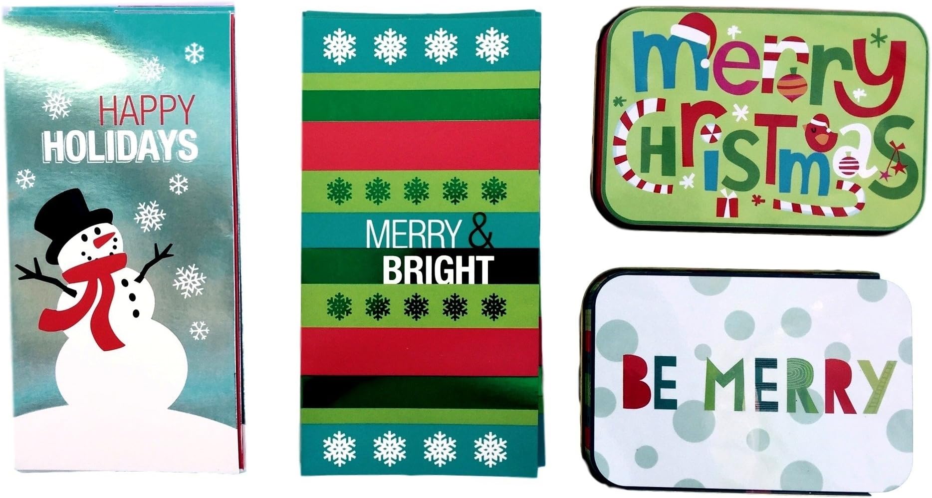 Christmas Money and Gift Card Tin Boxes, Merry Bright Christmas