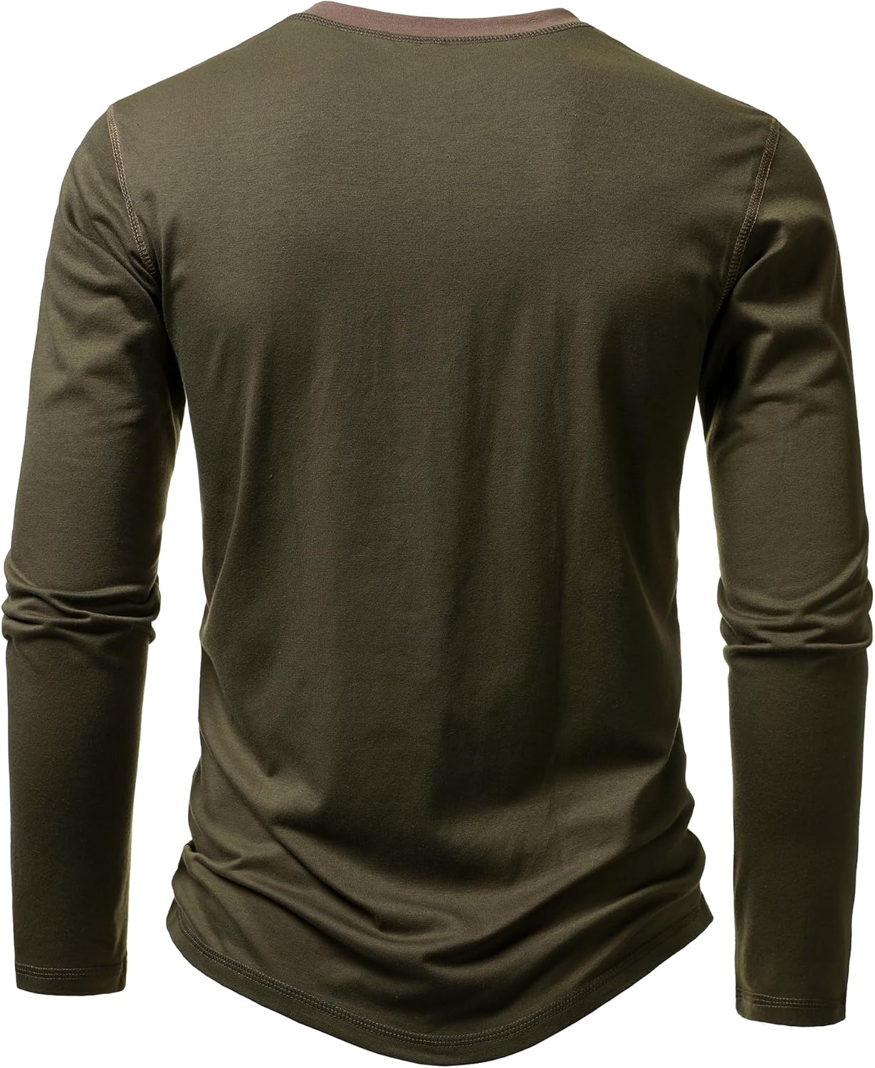LucMatton Men's Slim Fit Stretch Henley Shirt Long Sleeve T-Shirt for Casual Fashion with 3-Button Placket - Image 3