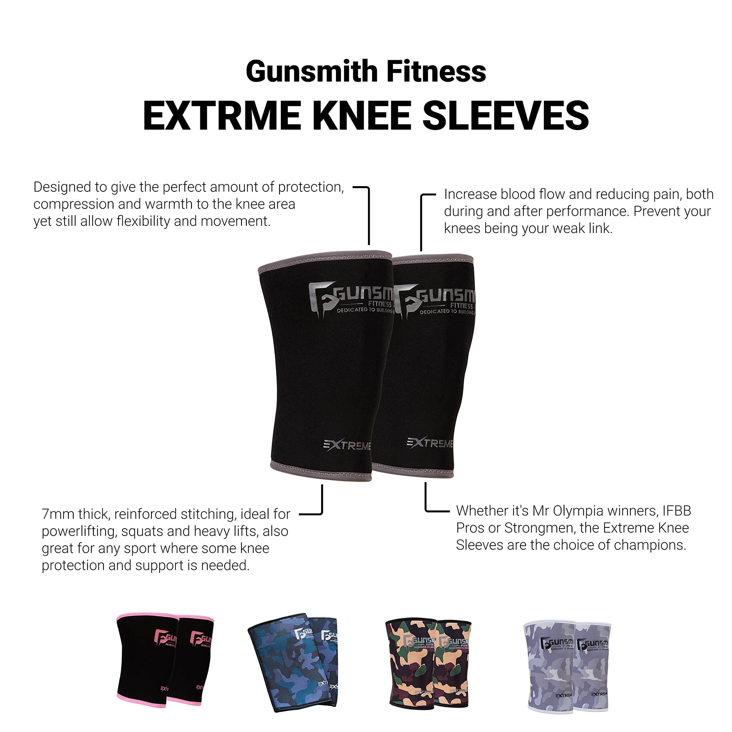 Gunsmith Fitness Genouillères Extreme Noir Taille S