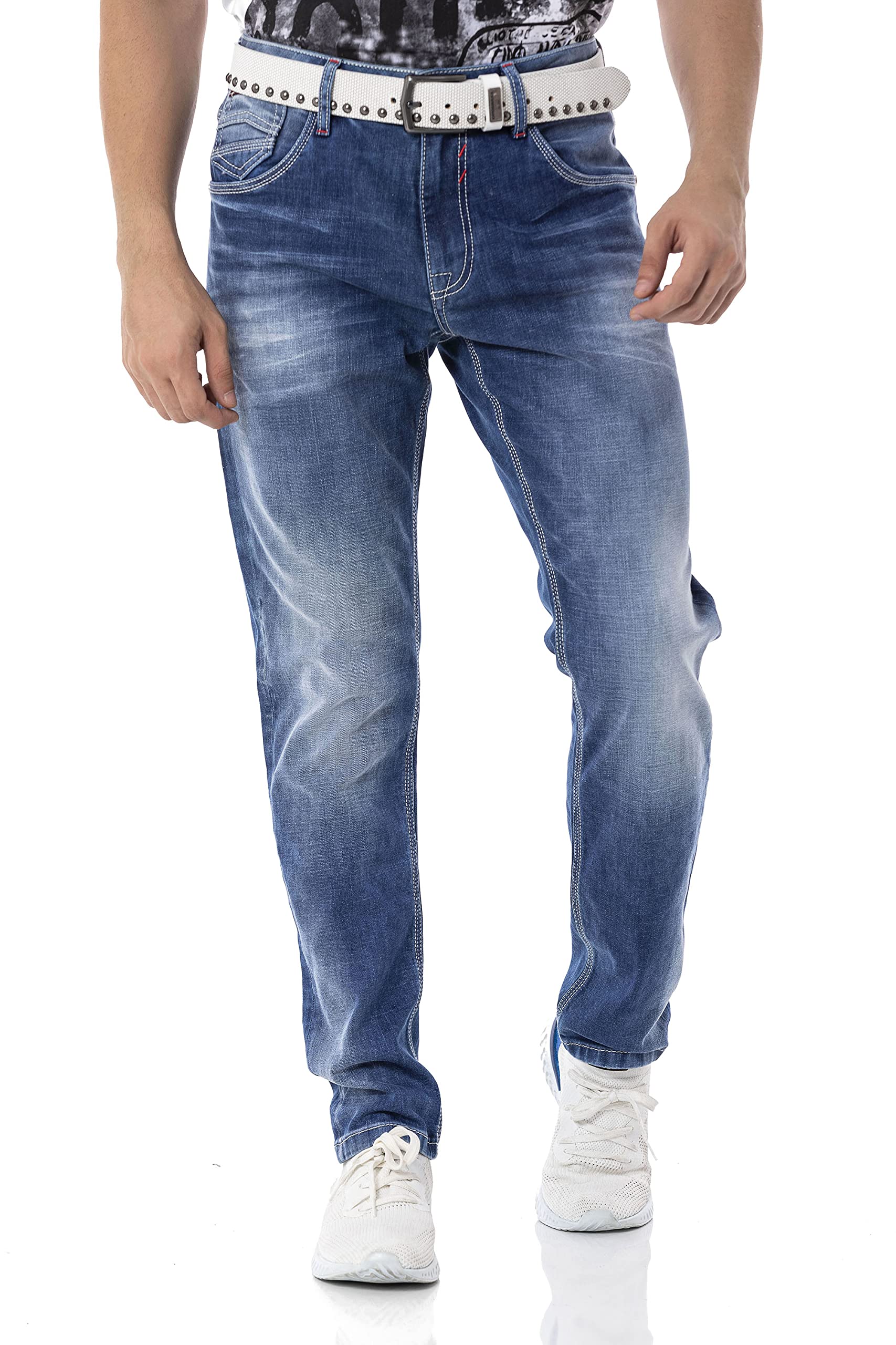 Cipo & Baxx Pantalones vaqueros para hombre, ajustados, elásticos