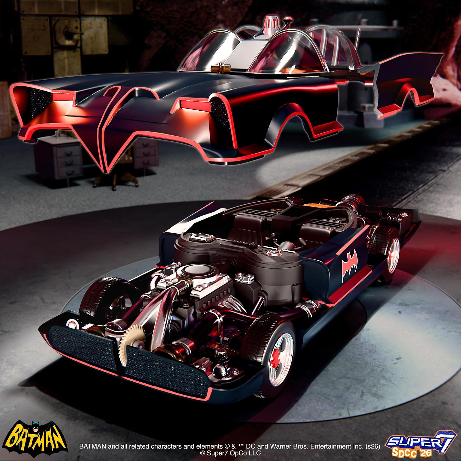 Super7 Batman Super Cyborg - Classic TV Series Batmobile (Full Color) Action Figure