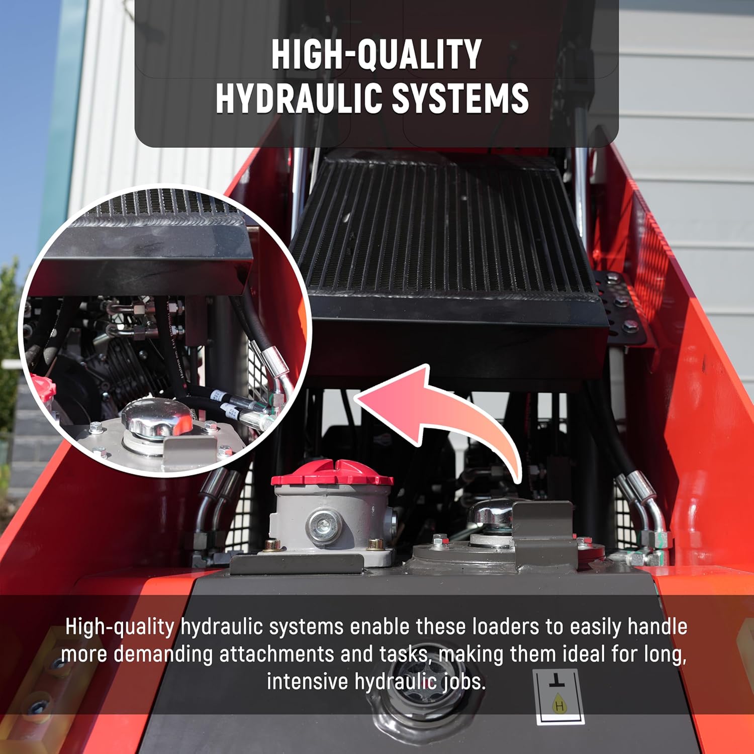 Mini Skid Steer Loader with B&S Gas Engine & Bucket, in-Stock in The US, Stand-On Wheeled