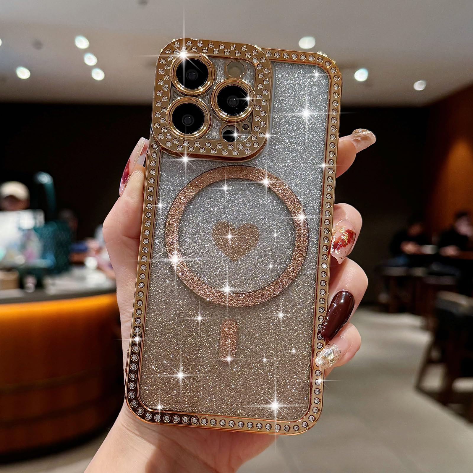 Glitzer-Hülle Für IPhone 15 Plus/14 Plus – Diamant-Design, Stoßfest & Transparent
