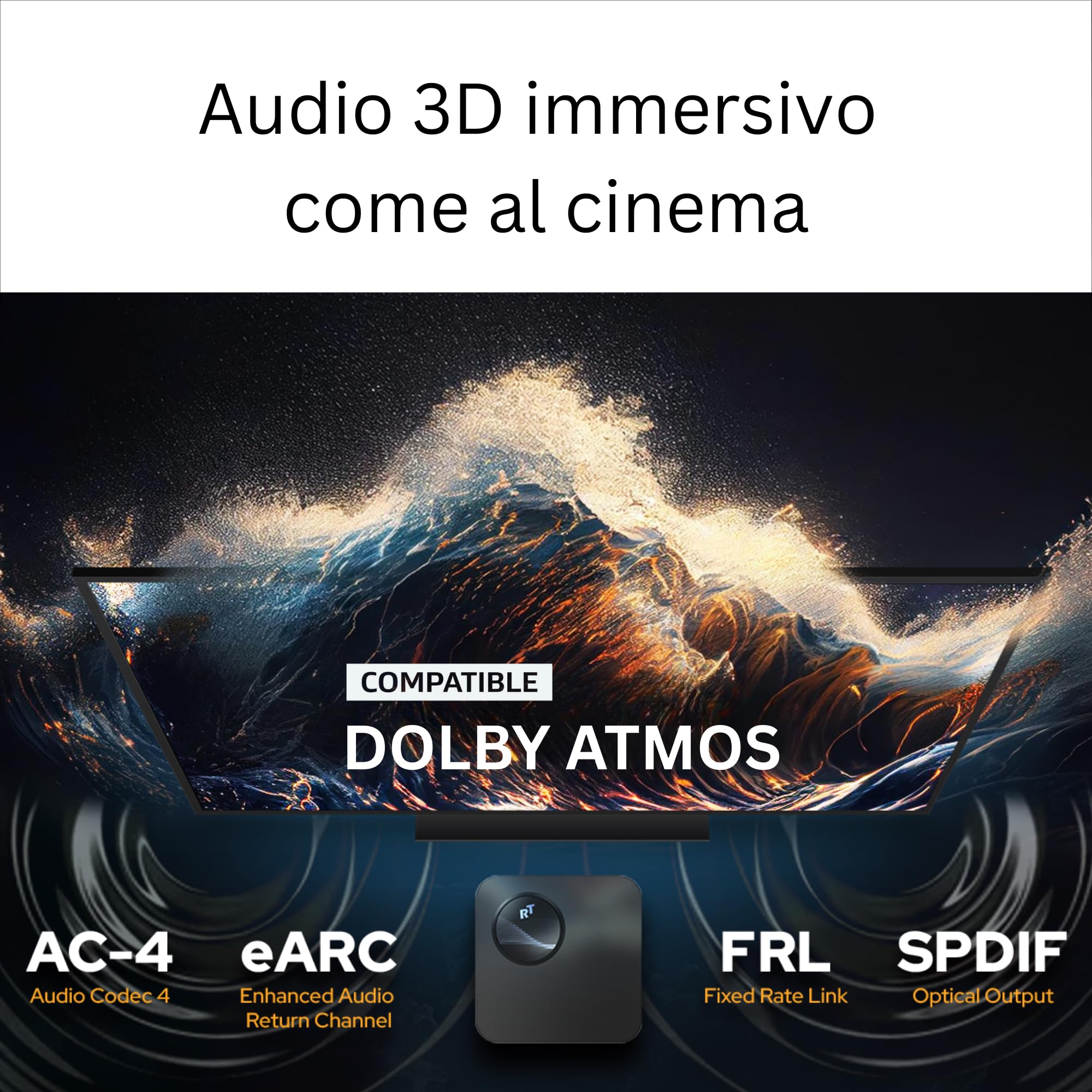 GX1 Box TV 4K - Google TV 14 [4GB RAM, 32GB ROM] Lettore Multimediale Smart TV, Supporta Netflix & Prime in 4K, AI-Upscaling, HDR10+, WiFi 6, LAN