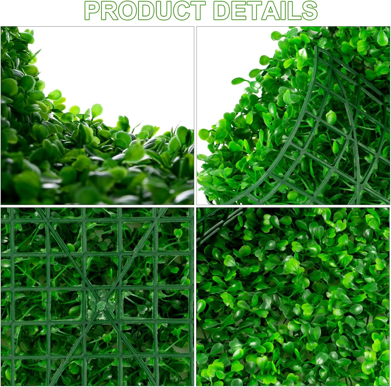 24 pack artificial grass wall panels, 24x16 inch uv resistant boxwood hedge panels for fence privacy, balcony, backyard, wedding & home decor