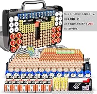 Vista 4 de Caja Organizadora de Batería con Probador - Caja de Soporte de Almacenamiento de 269 Baterías, Paquete de Variedad Doble Cara, Soporta AA AAA 4A C D