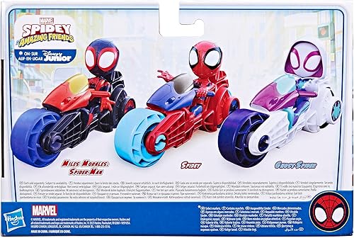 Miniatura 3 de Hasbro Marvel Spidey y sus increíbles amigos, figura de acción de Spidey con motocicleta de juguete, juguetes preescolares para niños y niñas de 3