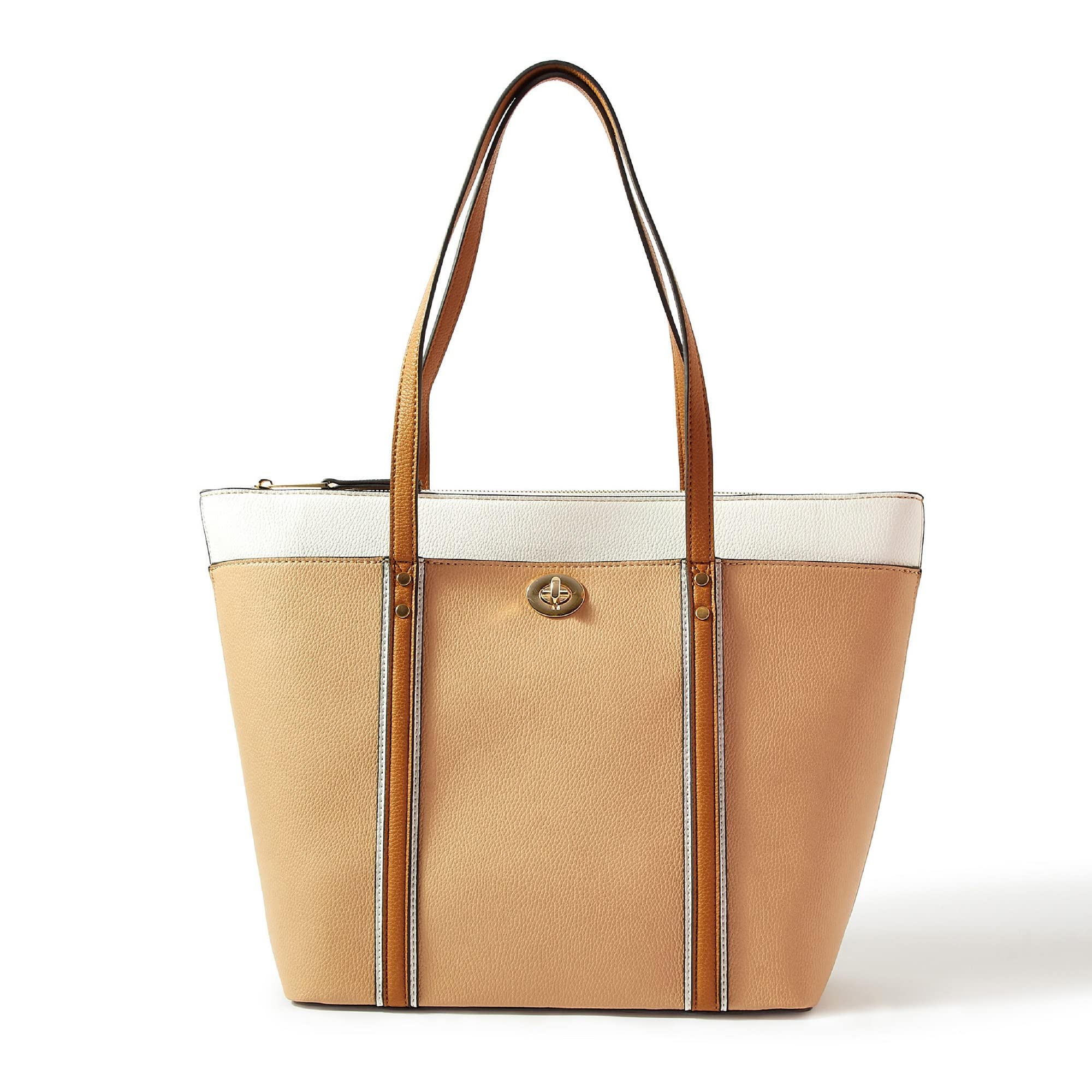 Accessorize London womens Faux Leather Cream Maddox Tote bag (B09S3S7P7R) Amazon Price History, Amazon Price Tracker