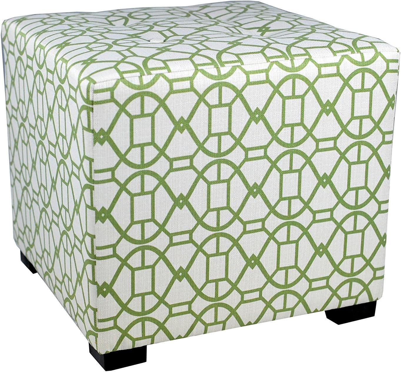 MJL Furniture DesignsSquare Tufted Ottoman with a Contemporary Noah Design and Upholstered 4 Button Top Tuft, 19" x 19" x 17", Summer
