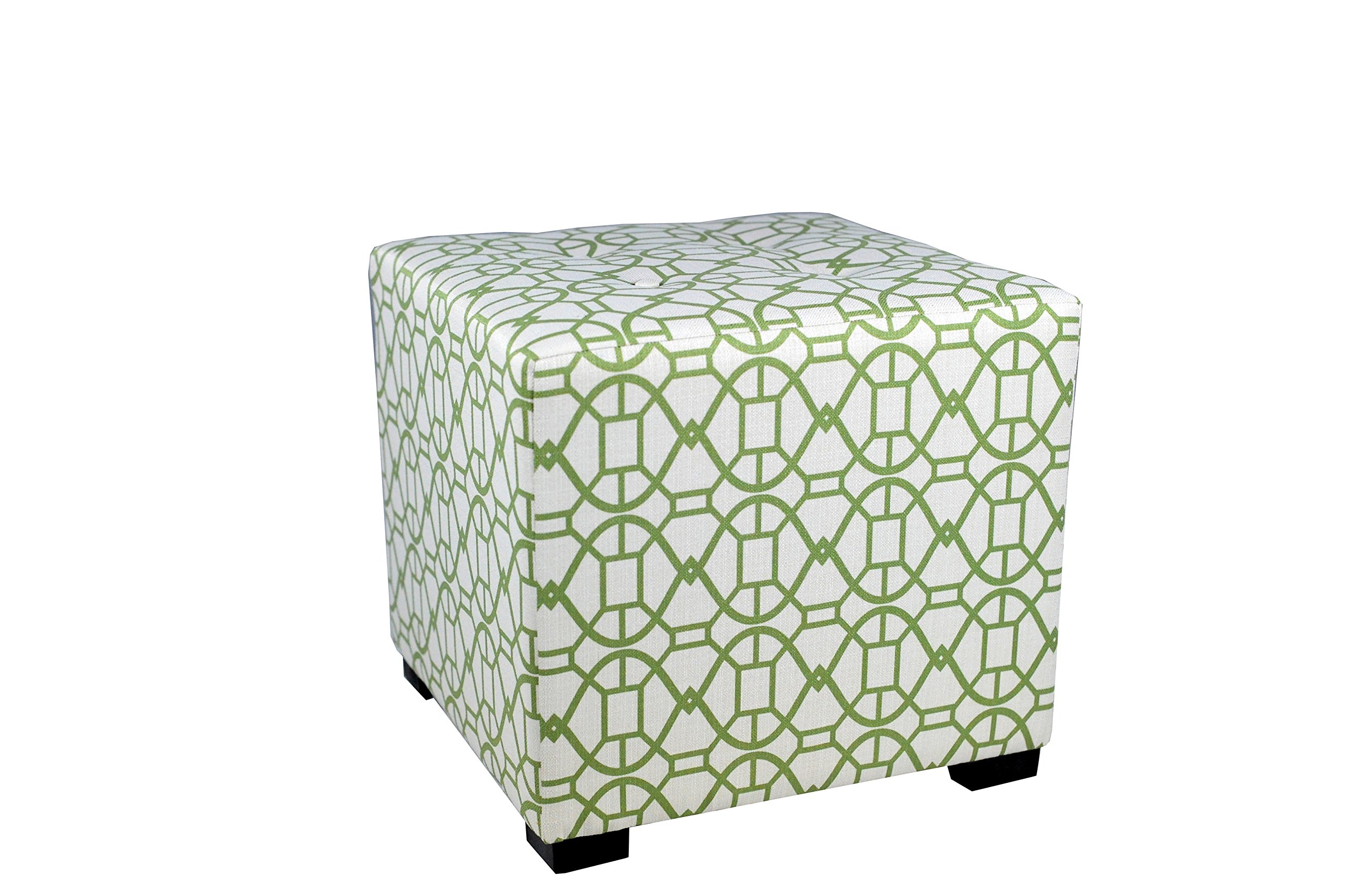 MJL Furniture DesignsSquare Tufted Ottoman with a Contemporary Noah Design and Upholstered 4 Button Top Tuft, 19" x 19" x 17", Summer