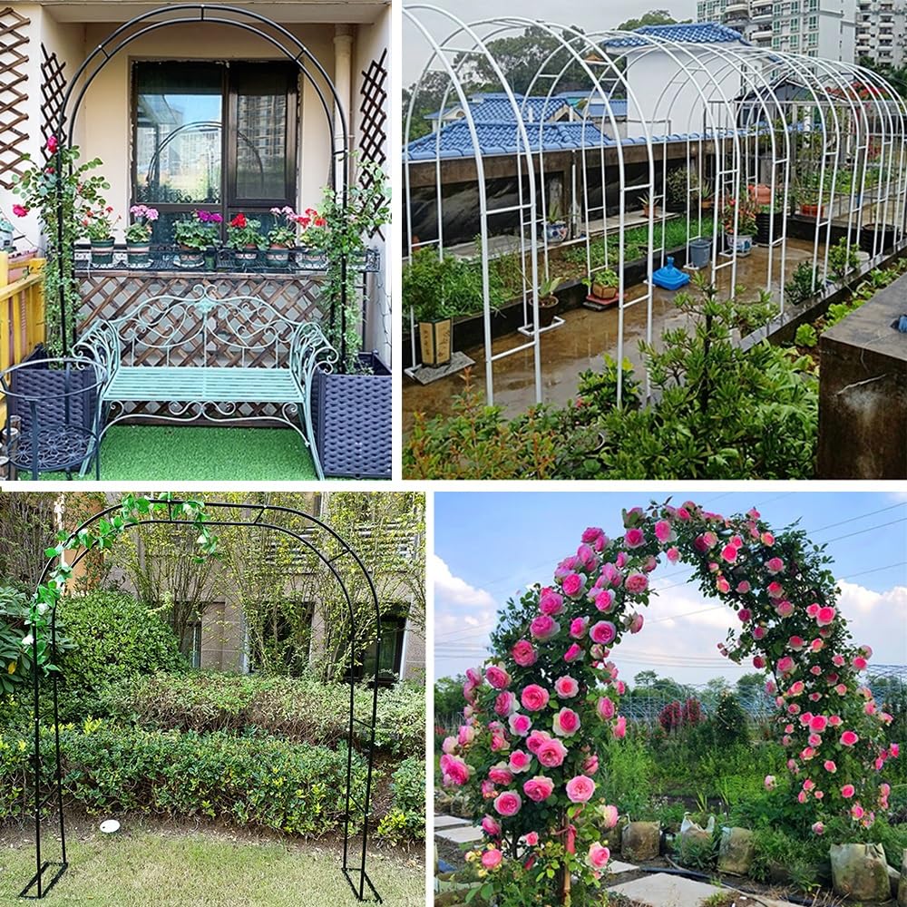 Gartenparty Dekoration - Wetterfester grüner und weißer Rosenbogen für Hochzeit und Geburtstag, verzinktes Metallgeflecht, 280 x 220 cm (110,2 x 86,6 Zoll)