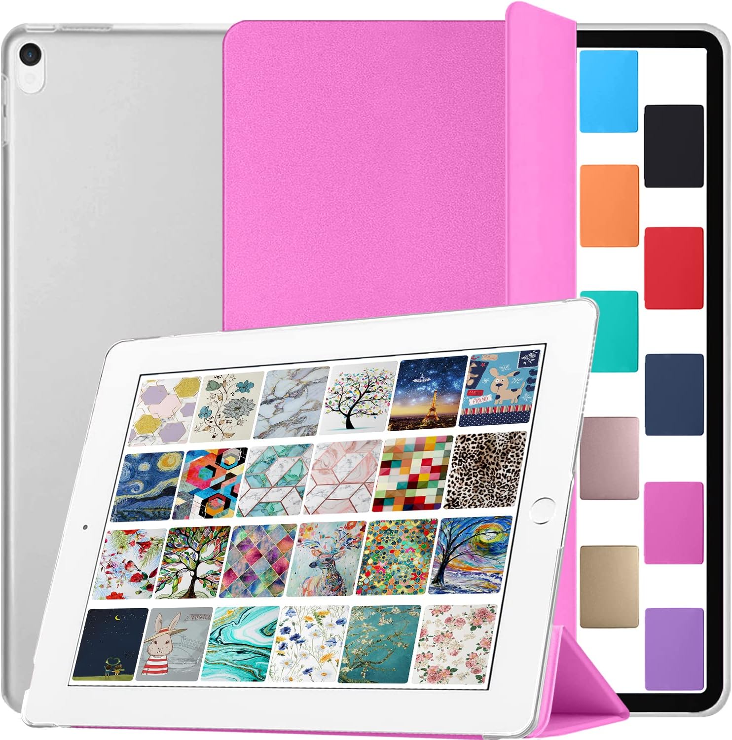 DuraSafe Cases for iPad 10.5 Inch 2017 Air 3 2019 [ PRO 10.5 Air 3rd Gen ] A1701 A2152 A2123 MUUL2LL/A MUUK2LL/A MUUJ2LL/A MQDX2LL/A MQDY2LL/AiPad Cover with Translucent Frosted Hard Back - Pink