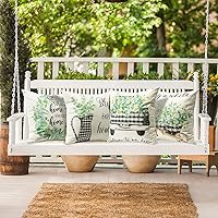 Vista 9 de OTOSTAR Juego de 4 fundas de almohada impermeables para exteriores, decoración de primavera para el hogar, 18 x 18 pulgadas, fundas de almohada