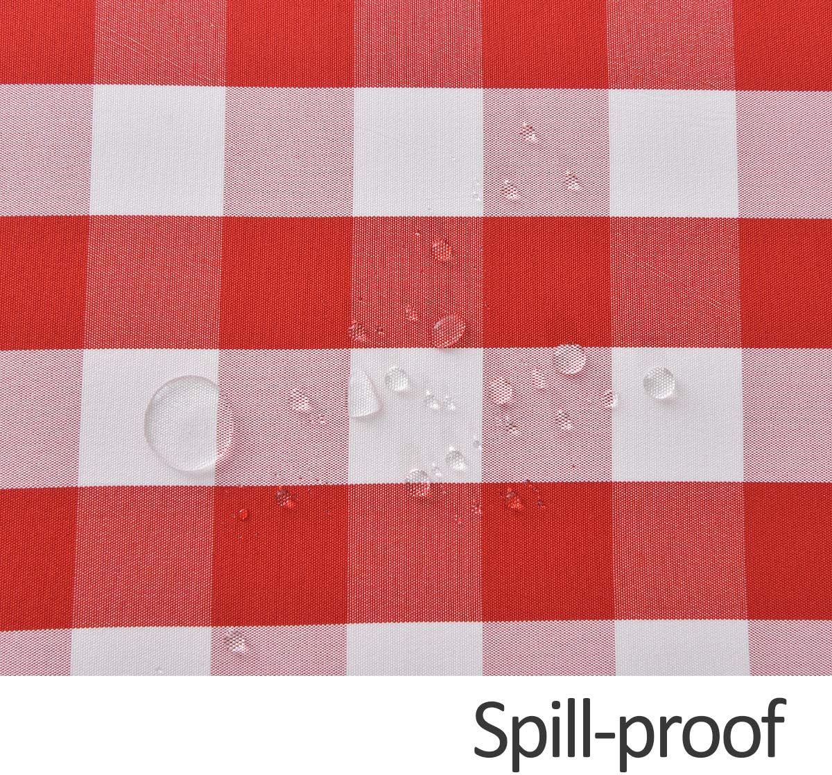maxmill Rectangle Checkered Tablecloth Waterproof Spillproof Wrinkle Resistant Buffalo Plaid Heavy Weight Table Cloth Gingham Table Cover for Outdoor and Indoor Use, 52 x 70 Inch Red and White - Image 6