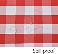 Vista 6 de maxmill Rectangle Checkered Tablecloth Waterproof Spillproof Wrinkle Resistant Buffalo Plaid Heavy Weight Table Cloth Gingham Table Cover for Rojo