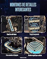 Vista 5 de ROKR Rompecabezas de madera 3D para adultos, kit de construcción de modelo de carrera de canicas (LGA01 Marble Night City)