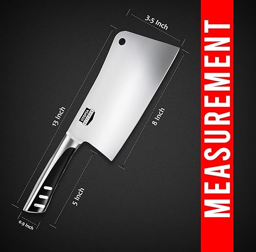 Miniatura 2 de Utopia Kitchen Cuchillo de cocina de 8 pulgadas, cuchillo de carnicero de acero inoxidable para el hogar, cocina y restaurante (negro)