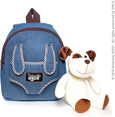 Miniatura 6 de Naturally KIDS Mochila pequeña con juguete de peluche de perro de peluche Mochila para niños pequeños para niños Juguetes para niños de 3 años