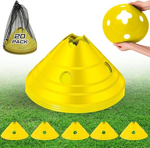ShinyRelief Conos de disco jumbo con bolsa de malla, gran agilidad gigante para entrenamiento de fútbol, deportes de adultos