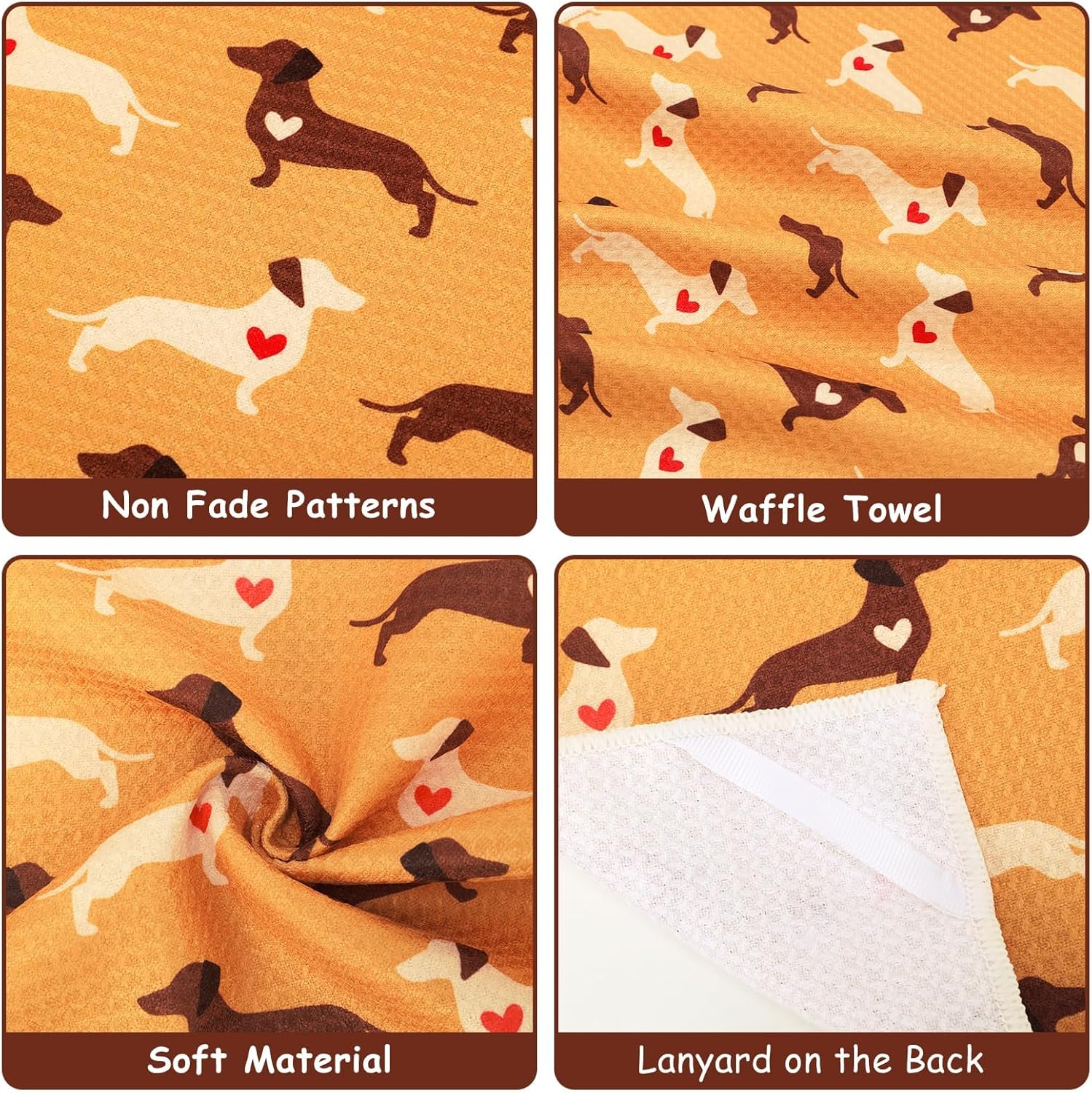 Vansolinne Dog Kitchen Towels Christmas Dachshund Hand Dish Towels Cute 4 Pieces for Home Holiday Decorative Set Dog Mom Women Animal Lover Themed Gift Idea - Image 3