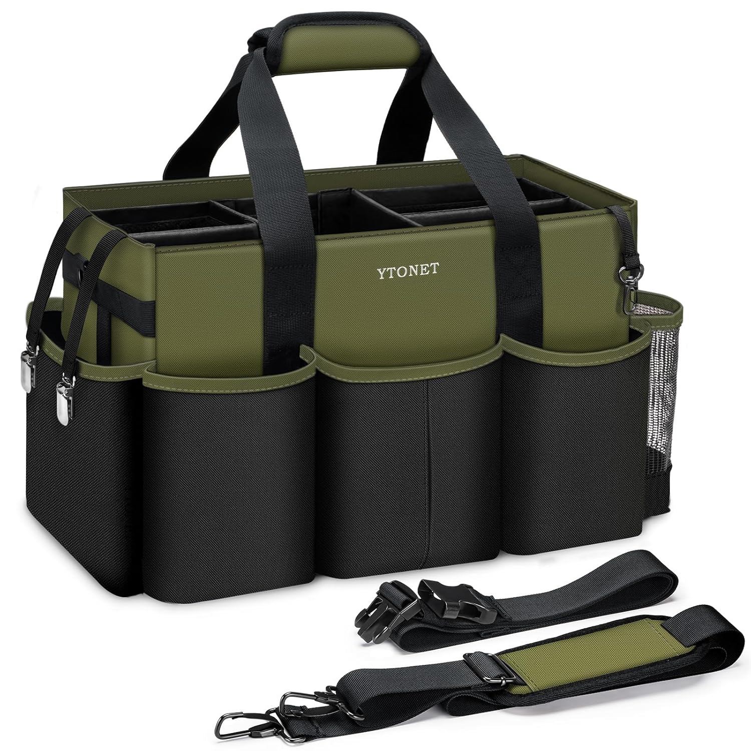 Ytonet Wearable Cleaning Caddy Organizer with Handle Shoulder Straps Large Cleaning Bag for Housekeepers Kitchen Supplies Organizer with